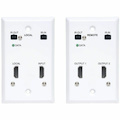 Eaton Tripp Lite Series HDMI over Cat6 Extender Kit, Wallplate, 4K 60Hz, HDR, Dual Output, IR, PoC, 230 ft., TAA