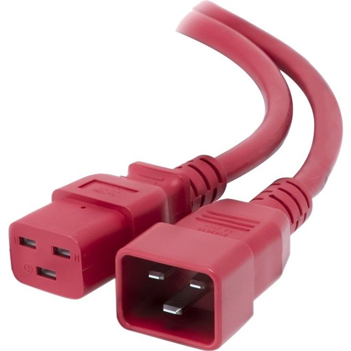 ALOGIC 2m IEC C19 to IEC C20 Power Extension - Male to Female Cable - Red