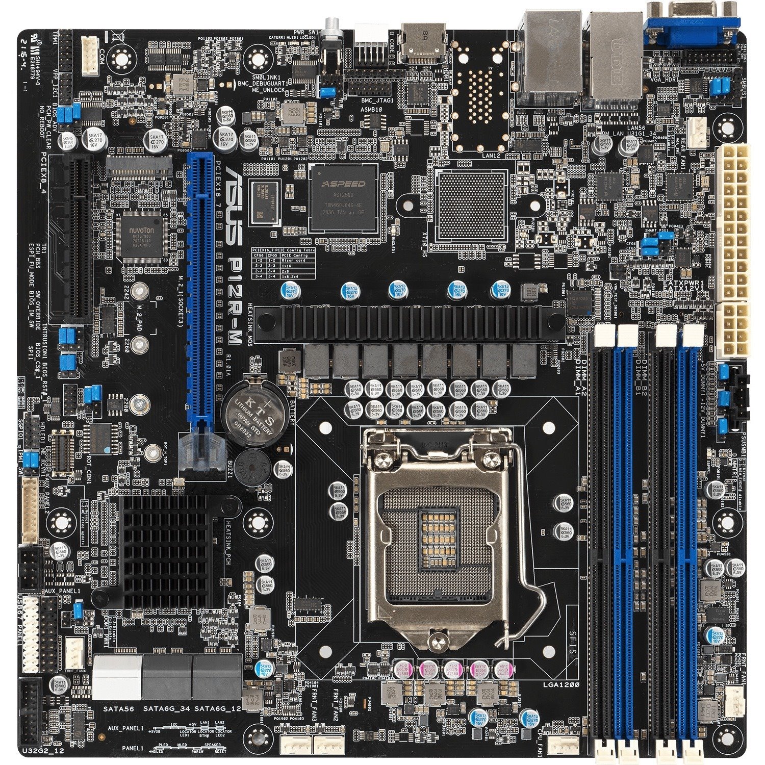 Asus P12R-M Server Motherboard - Intel C252 Chipset - Socket LGA-1200 - Micro ATX