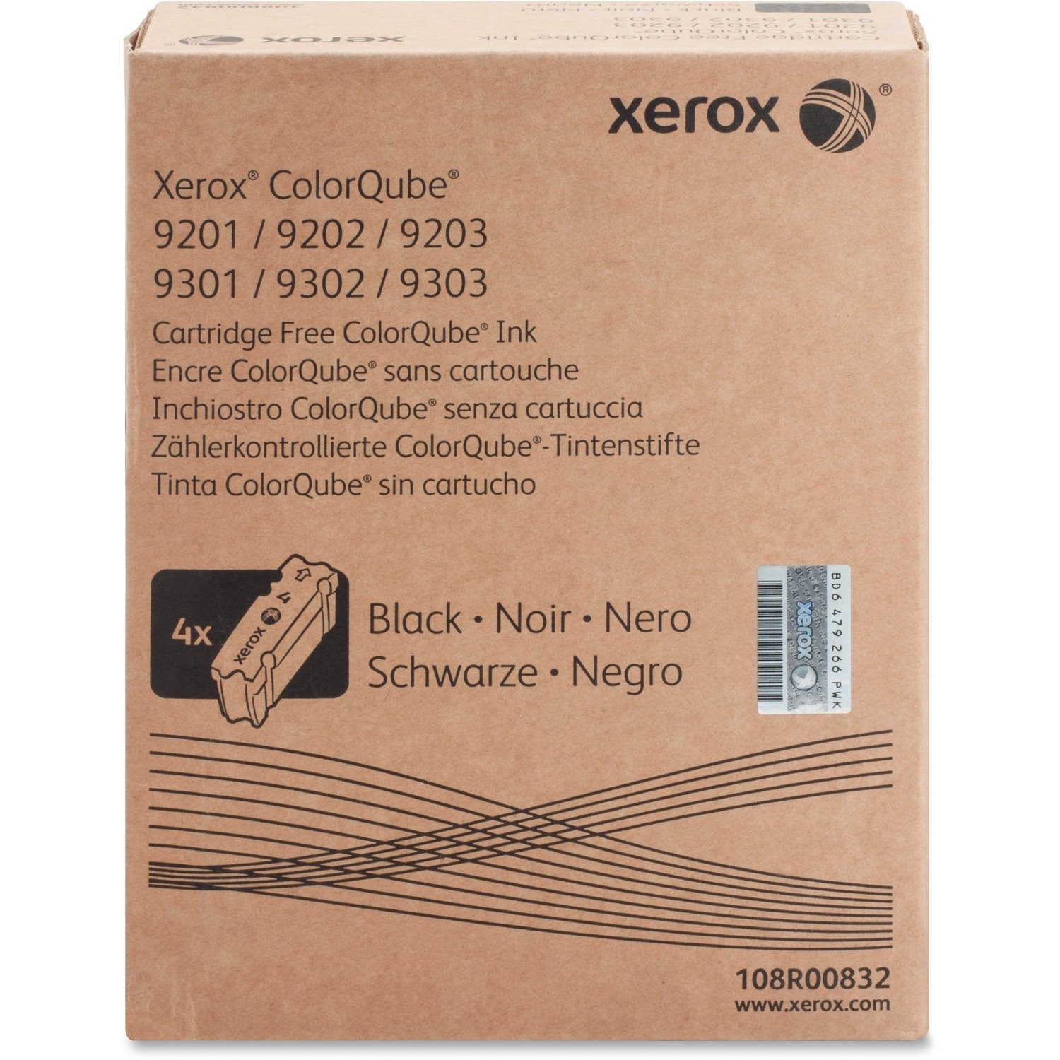 Xerox Solid Ink Solid Ink Stick - Black - 4 / Carton