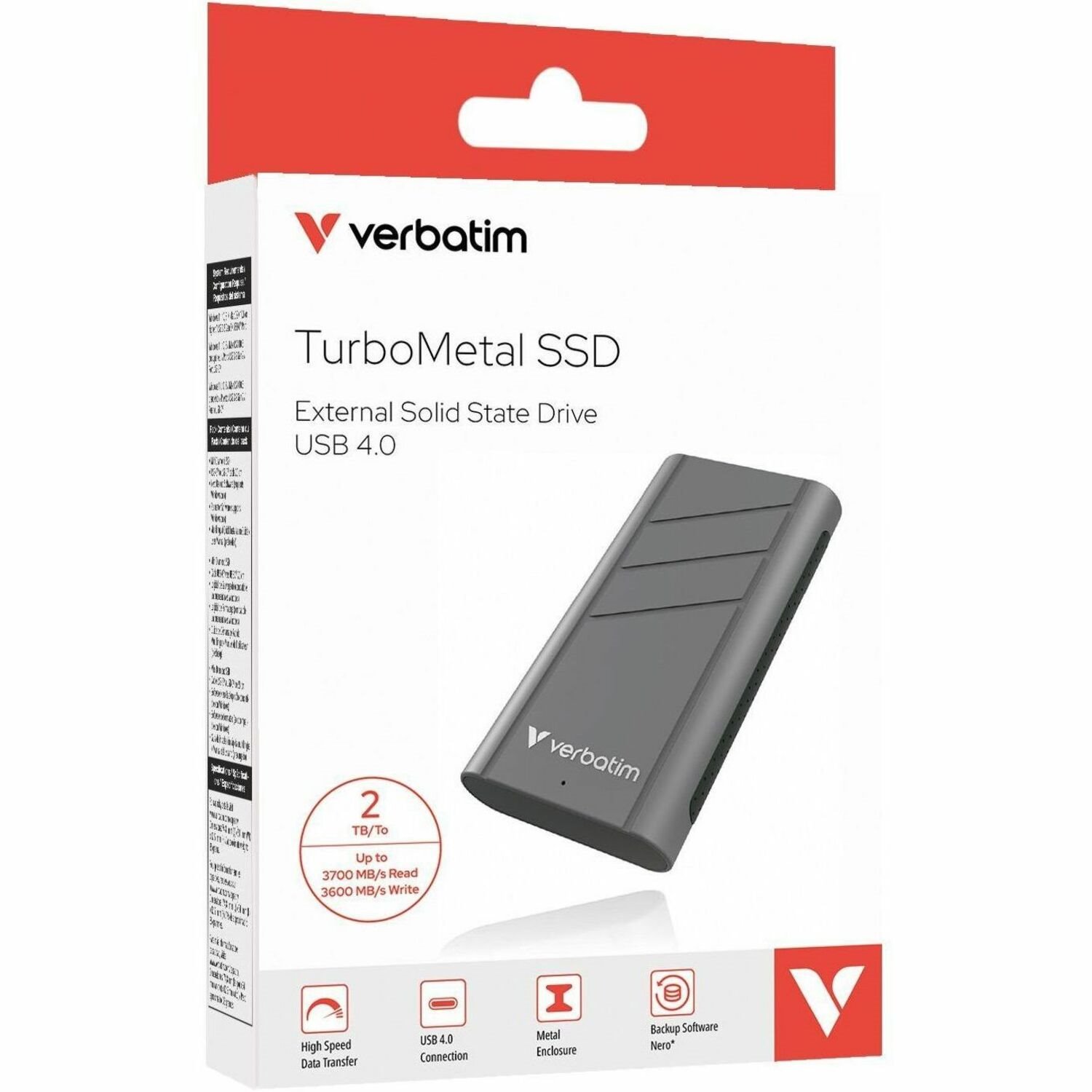 Verbatim TurboMetal 32022 2 TB Solid State Drive - External