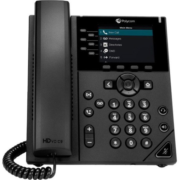 Poly 350 IP Phone - Corded - Corded - Desktop, Wall Mountable - Black - TAA Compliant