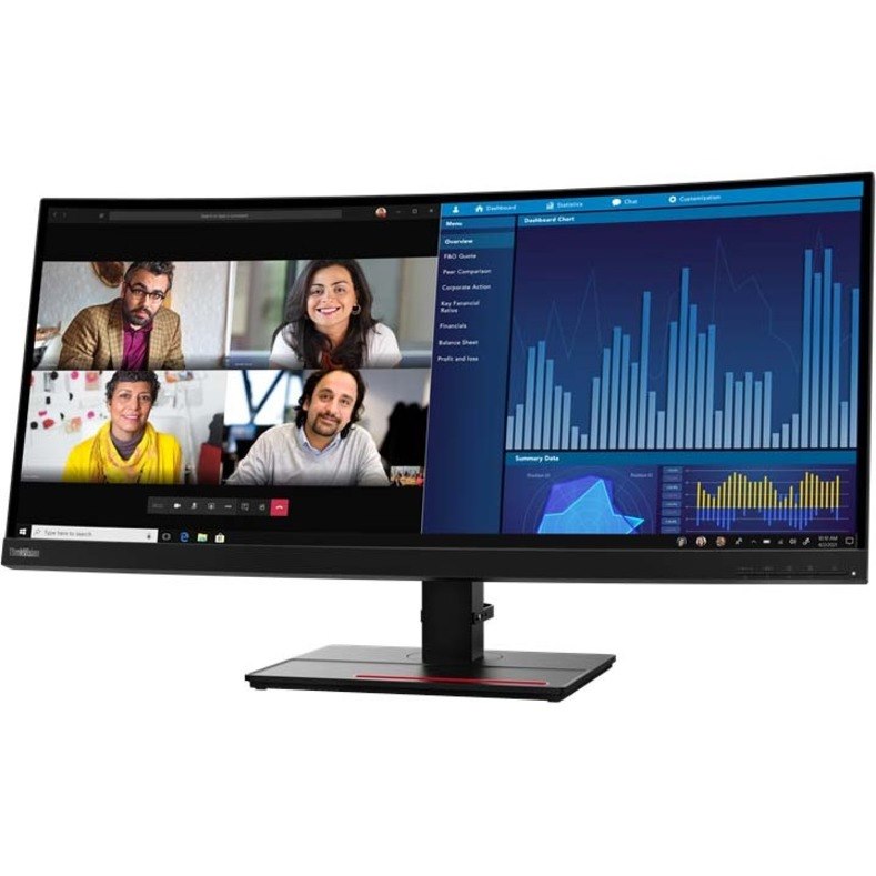 Lenovo ThinkVision P34w-20 34" Class UW-QHD Curved Screen LCD Monitor - 21:9 - Raven Black