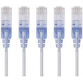 Monoprice 5-Pack, SlimRun Cat6A Ethernet Network Patch Cable, 5ft White