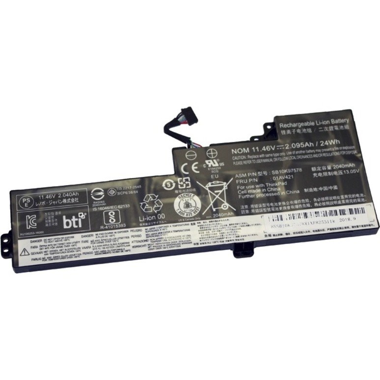 BTI 01AV421-BTI 11.46V 24WHR LI-ION BATTERY 01AV419, SB10K97576, 01AV420, SB10K97577, 01AV421, SB10K97578, 01AV489 THINKPAD A475, THINKPAD A485, THINKPAD T470, THINKPAD T480