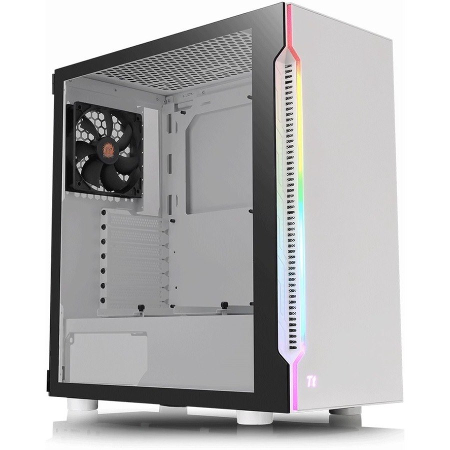Thermaltake H200 TG Snow RGB Computer Case - Mini ITX, Micro ATX, ATX Motherboard Supported - Mid-tower - SPCC, Tempered Glass - White