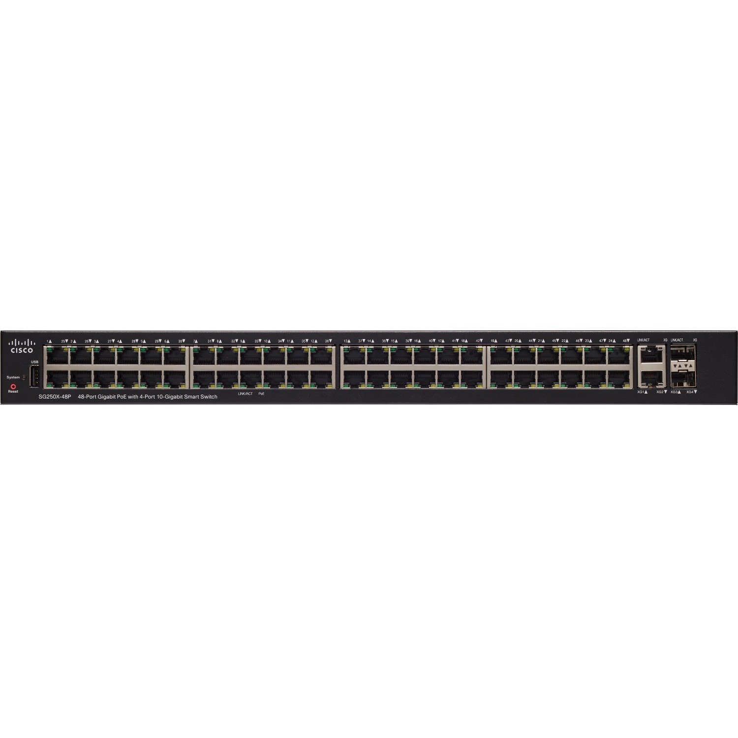 Cisco SG250X-48P Gigabit PoE with 4-Port 10-Gigabit Smart Switch