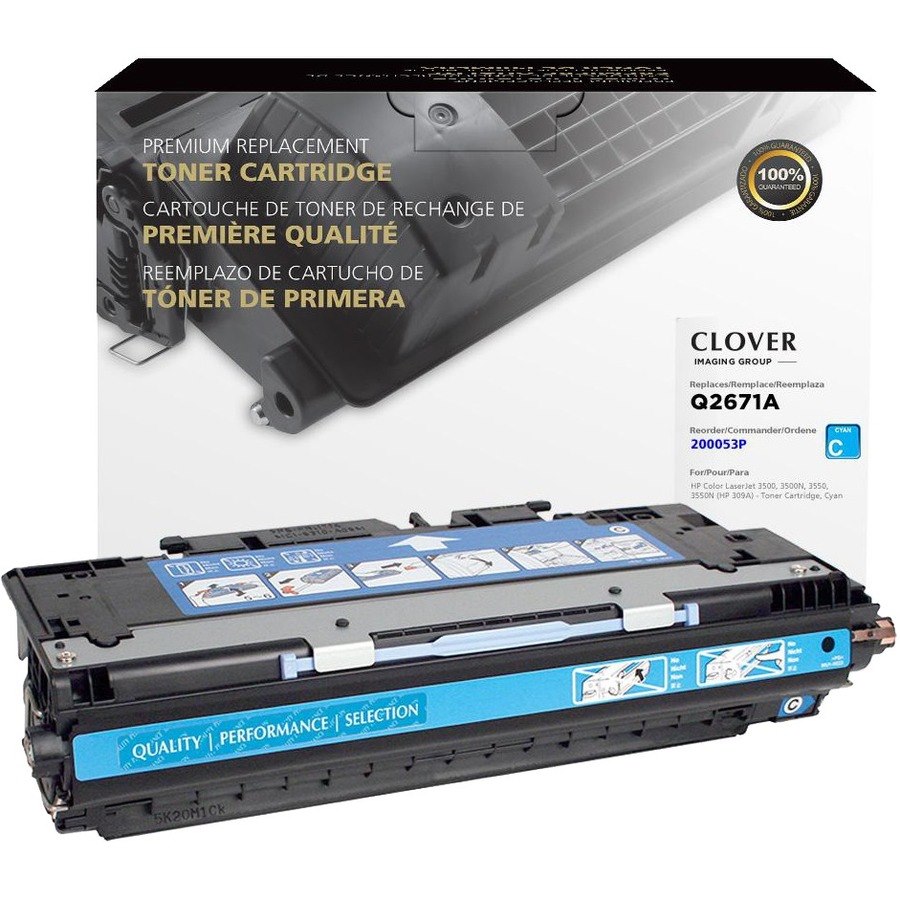 Clover Technologies Remanufactured Laser Toner Cartridge 309A (Q2671A) - Cyan Pack