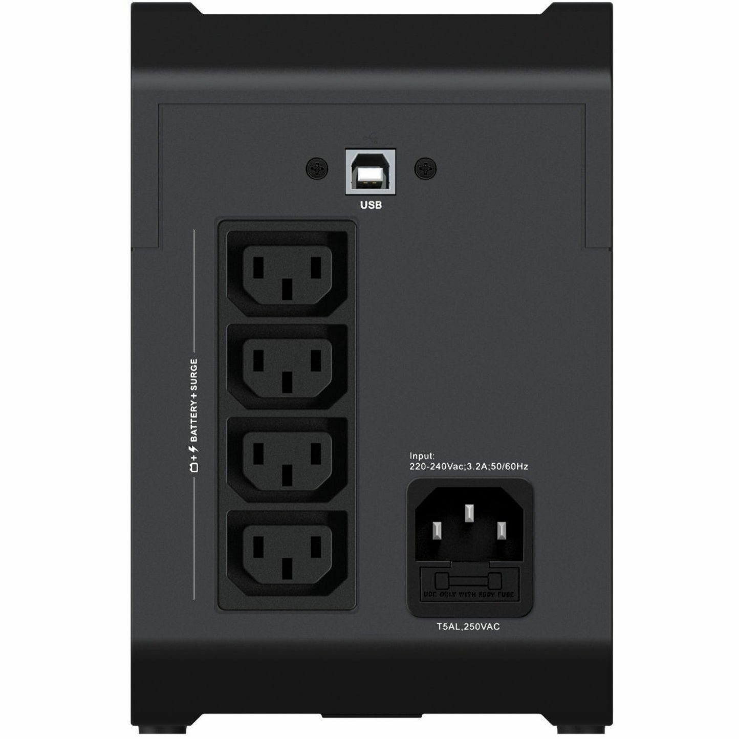 Vertiv PowerUPS 200 Essential PSA6E-600IT-IEC, 600VA/315W, AVR, User-Replaceable Batteries, Battery Backup, 4 IEC Outlets, Two-Year Warranty