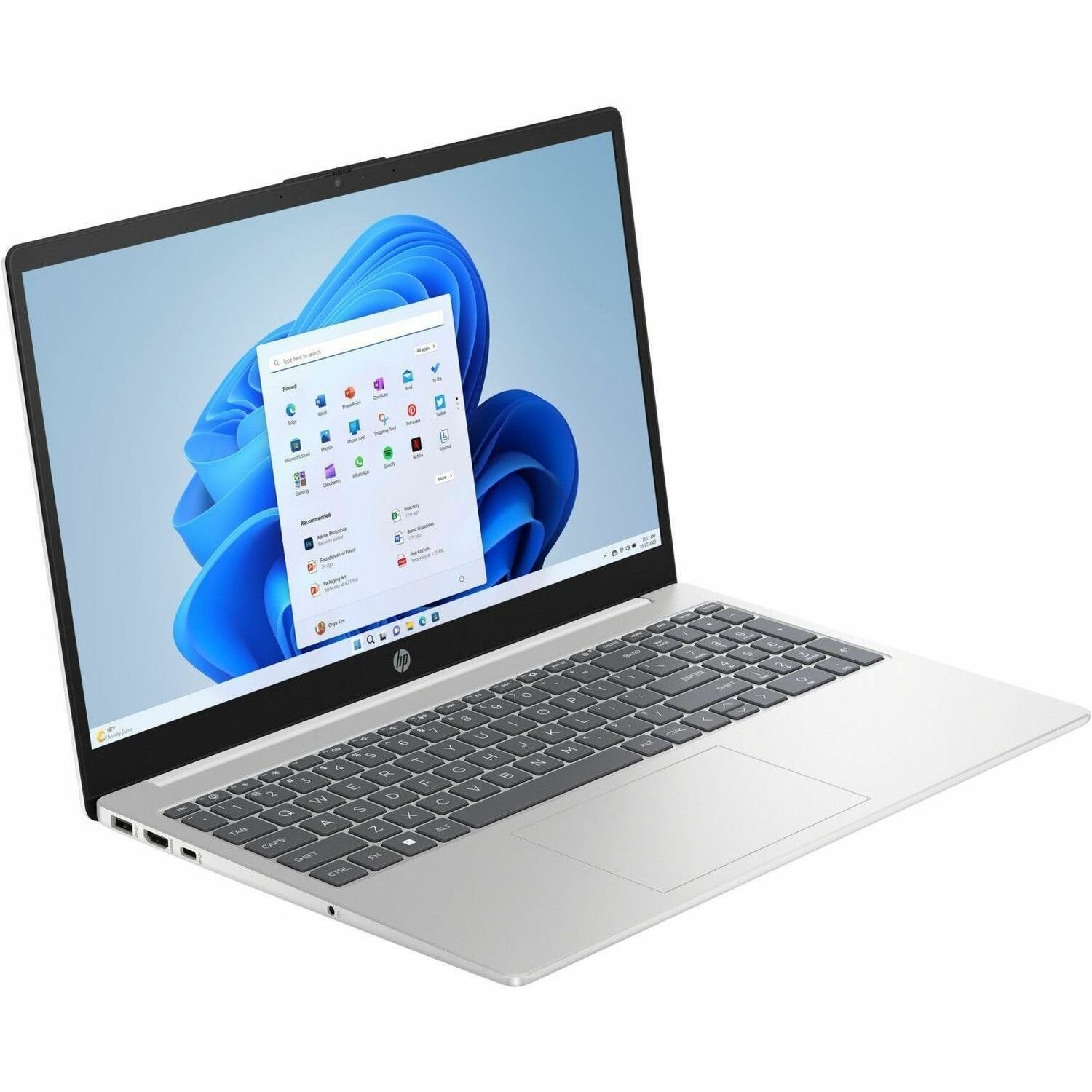 HP 39.6 cm Notebook - HD - 1366 x 768 - (AMD Ryzen 3 7320U Quad-core (4 Core) - 4 GB Total RAM - 4 GB On-board Memory - 256 GB SSD - Diamond White