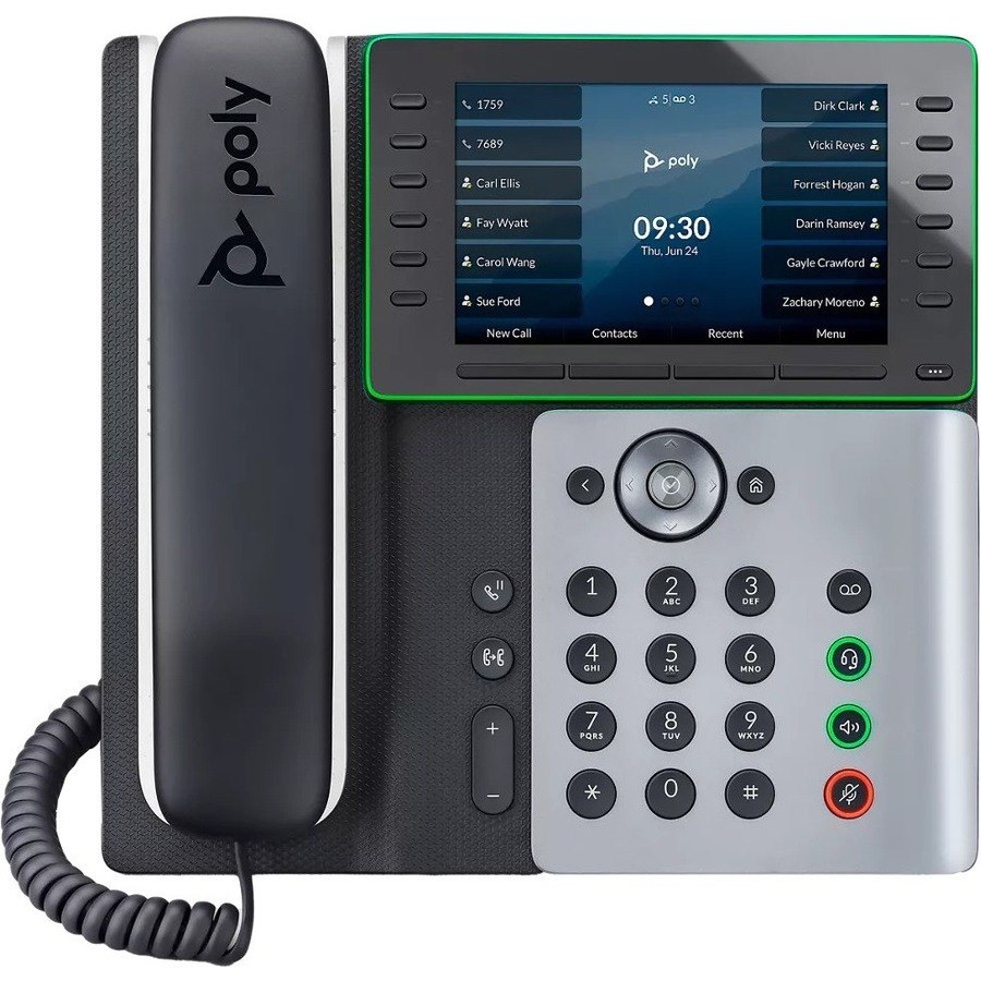 Poly Edge E550 IP Phone - Corded - Corded - NFC, Wi-Fi, Bluetooth - Desktop, Wall Mountable