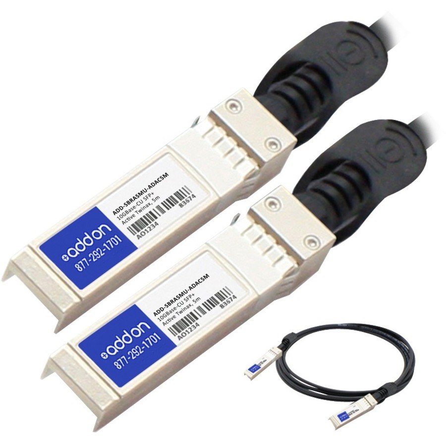 Brocade (Formerly) 10G-SFPP-TWX-0501 to Multiple OEM Compatible TAA Compliant 10GBase-CU SFP+ to SFP+ Direct Attach Cable (Active Twinax, 5m)