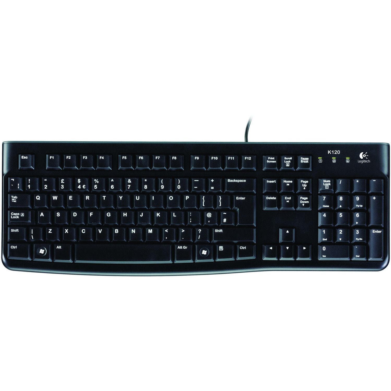 Logitech K120 Keyboard - Cable Connectivity - USB Interface - Italian