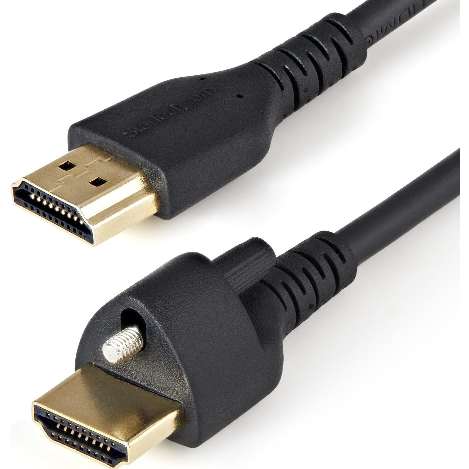 StarTech.com 1m(3ft) HDMI Cable with Locking Screw, 4K 60Hz HDR High Speed HDMI 2.0 Cable with Ethernet, Secure Locking Connector, M/M