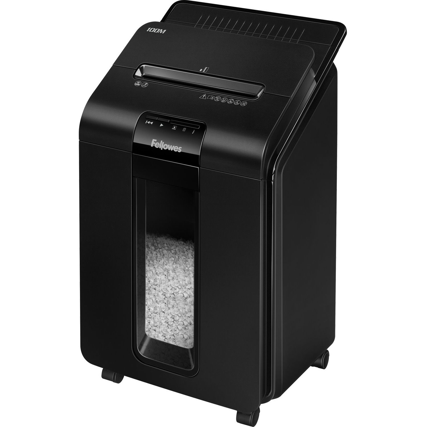 Fellowes&reg; AutoMax&trade; 100M Micro-Cut Commercial Office Auto Feed 2-in-paper shredder with 100-Sheet Capacity