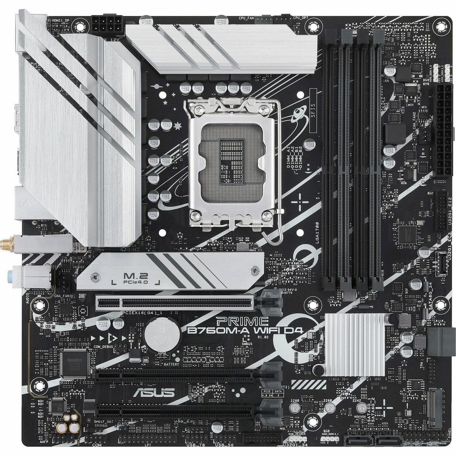 Asus Prime B760M-A WIFI D4 Desktop Motherboard - Intel B760 Chipset - Socket LGA-1700 - Micro ATX