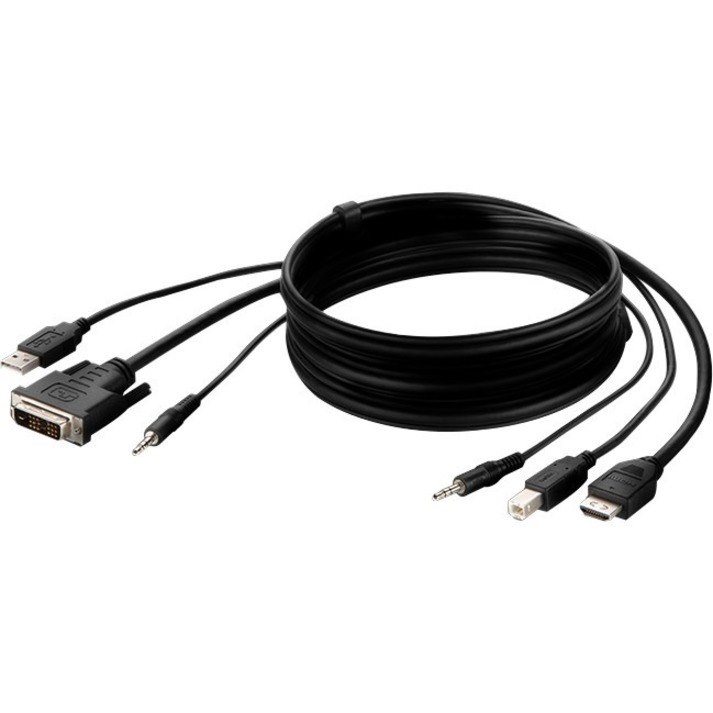 Belkin TAA DVI to HDMI/USB/AUD CBL, VID MM; USB A/B, 6'