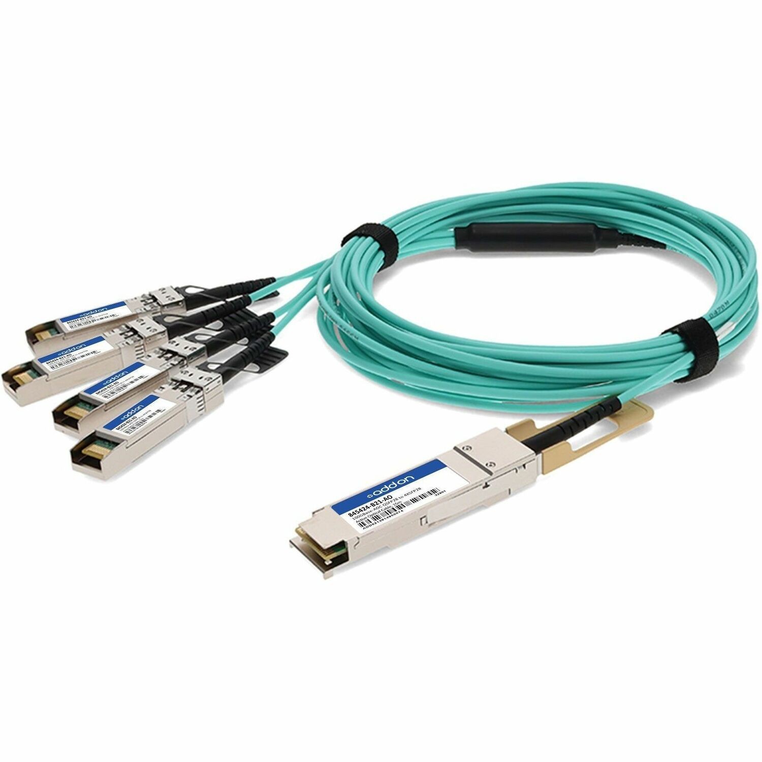 AddOn HP&reg; 845424-B21 Compatible TAA Compliant 100GBase-AOC QSFP28 to 4xSFP28 Direct Attach Cable (850nm, MMF, 15m)