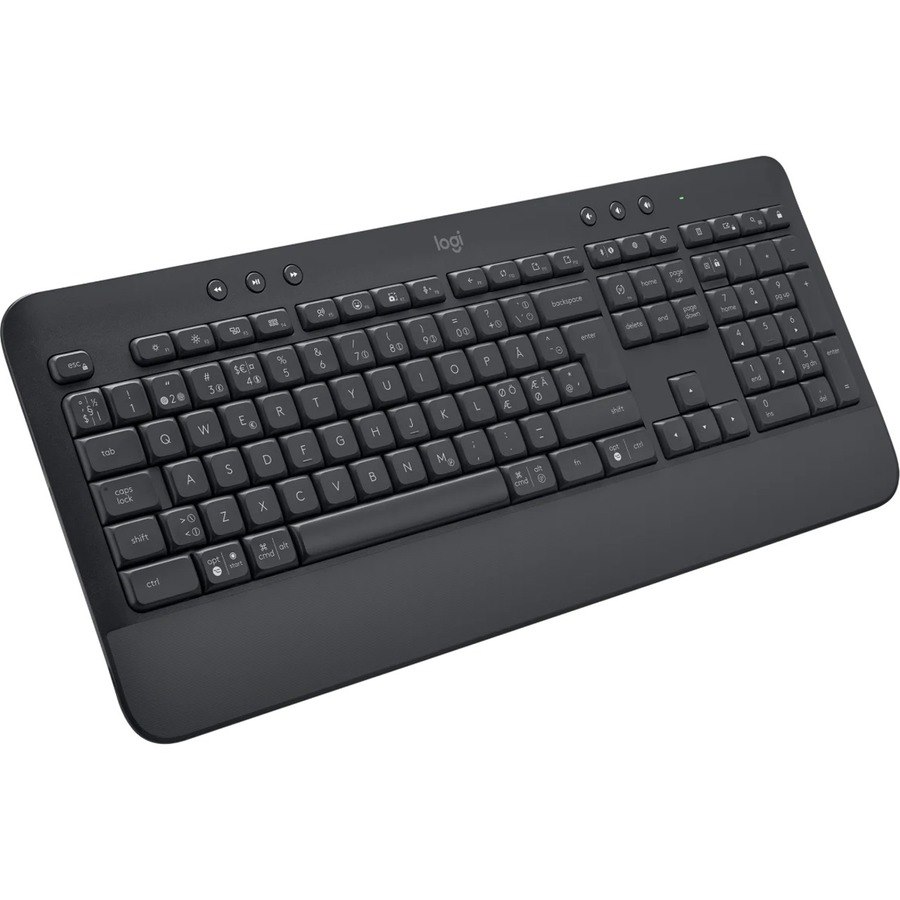Logitech Signature K650 Keyboard - Wireless Connectivity - Danish, Norwegian, Swedish, Finnish - QWERTY Layout - Graphite Grey