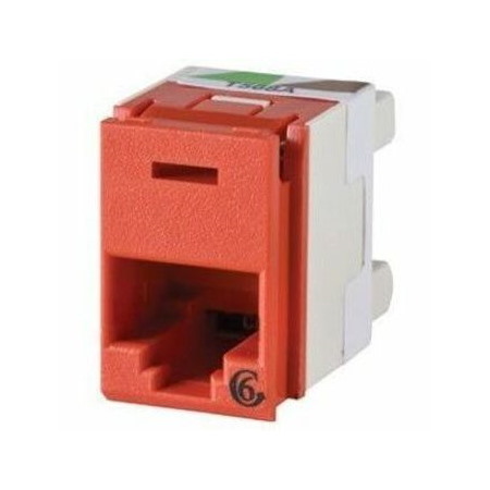 Ortronics Clarity 6 Panel Jack, Rear Load, T568A/B, 180 Deg, Red