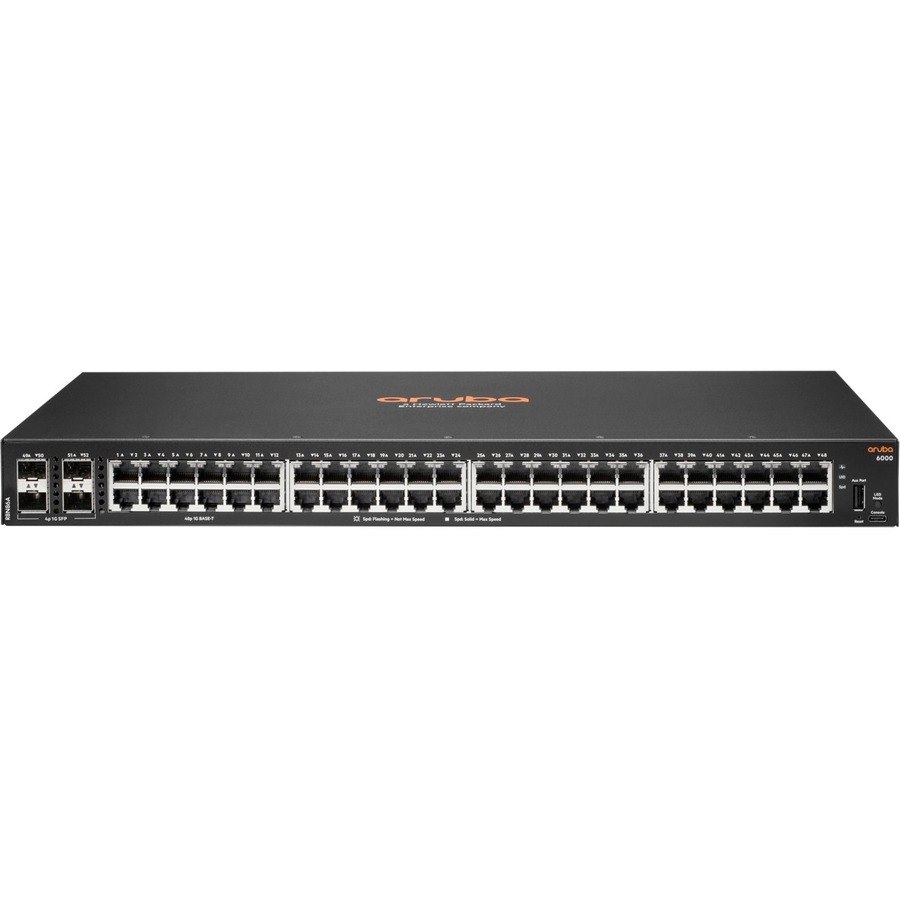 HPE CX 6000 48 Ports Manageable Ethernet Switch - Gigabit Ethernet, 10 Gigabit Ethernet - 10/100/1000Base-T, 10GBase-X