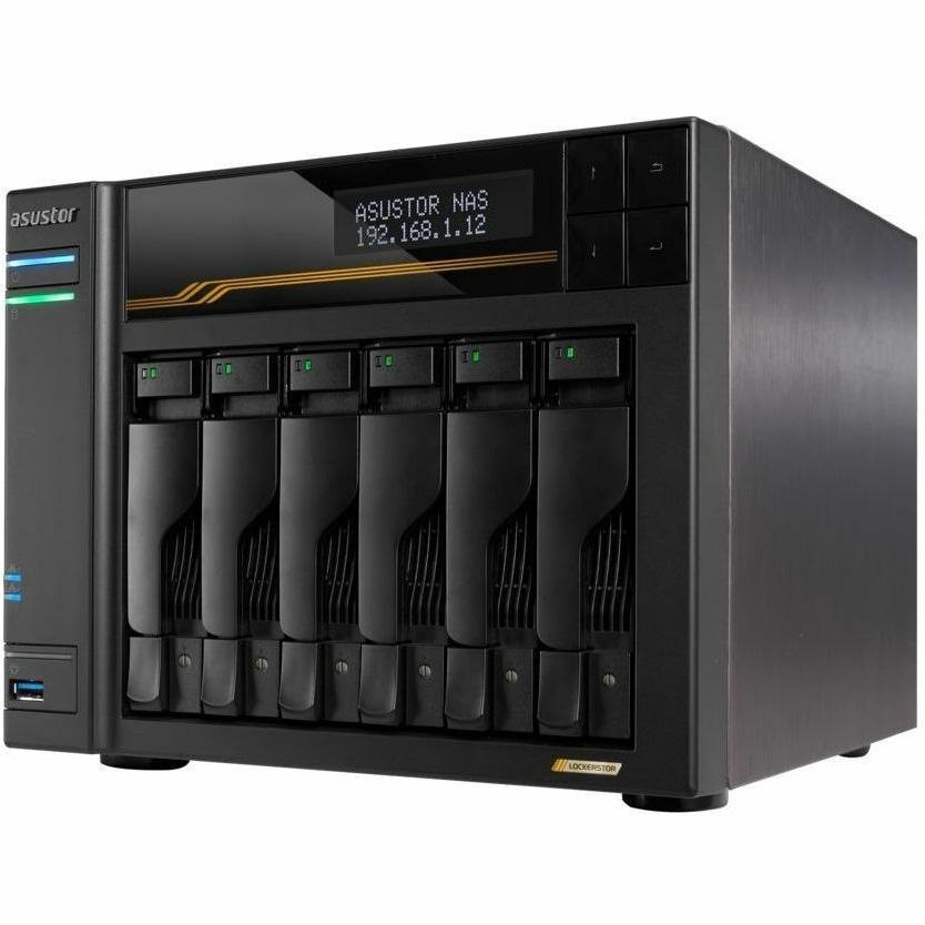Asustor 6-Bay Nas(No Disk), Amd V3C14 2.3GHz, 16GB, M.2(4), 5G(2), 10G(2), PCIe, TWR, 3YR