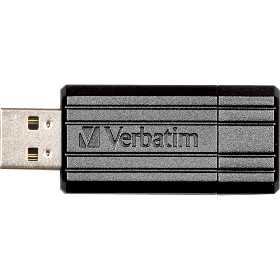 Verbatim PinStripe 128 GB USB 2.0 Flash Drive - Black