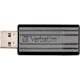 Verbatim PinStripe 128 GB USB 2.0 Flash Drive - Black