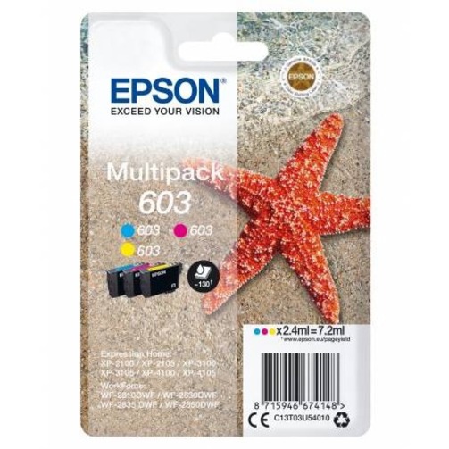 Epson 603 Multipack - 3 - Geel, Cyaan, Magenta - Origineel - Blisterverpakking Met RF / Akoestisch Alarm - Inktcartridge - Voor Expression Home XP-2150, 2155, 3150, 3155, 4150, 4155, WorkForce WF-2820
