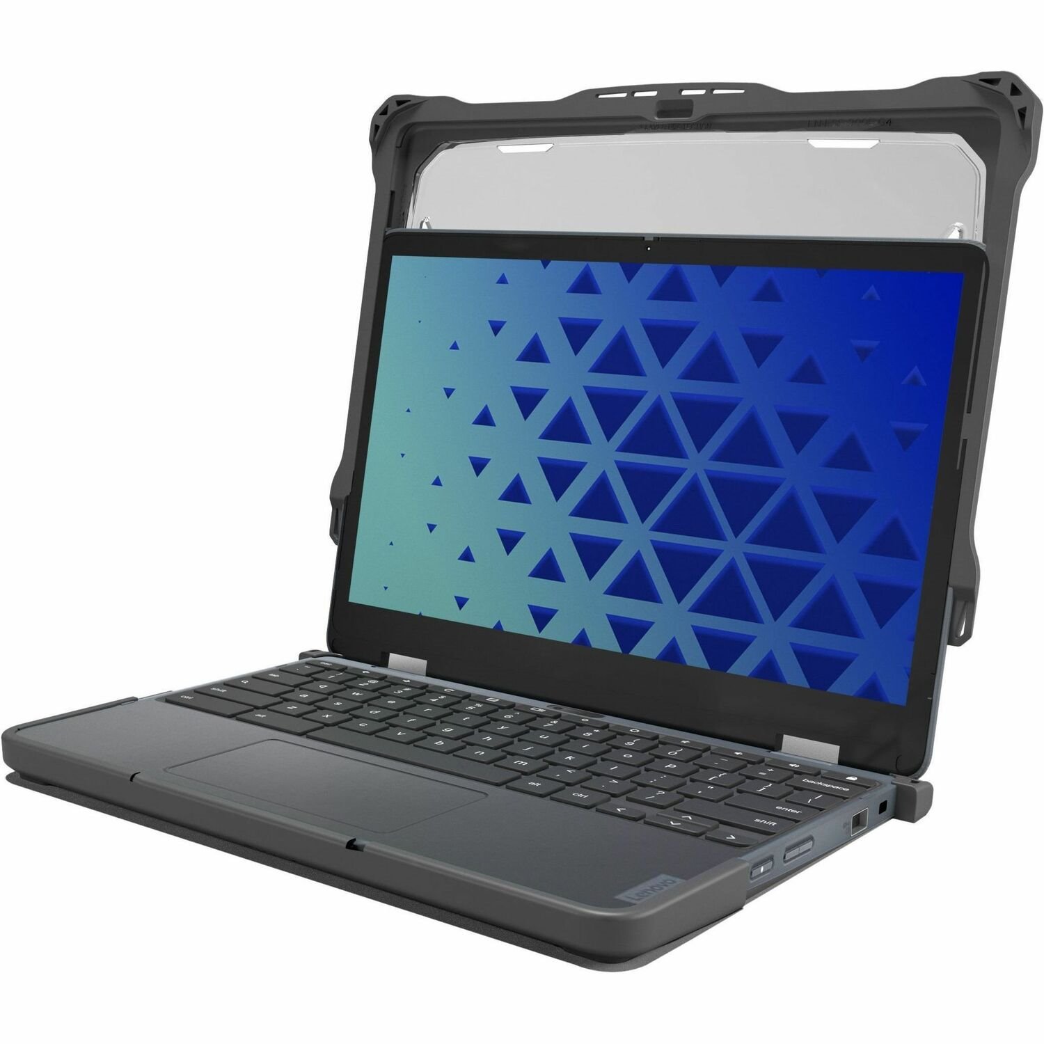 Extreme Shell-F2 Slide Case for Lenovo 500e/500w G4 Chromebook 2:1 12" (Modified) (Grey/Clear) (Replacement For LN-ESF-500E-G4-GRY)