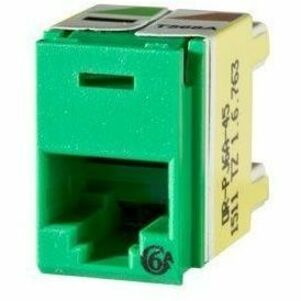 Ortronics Clarity Cat6a Panel Jack,T568A/B,8 pos, Green 180 degree