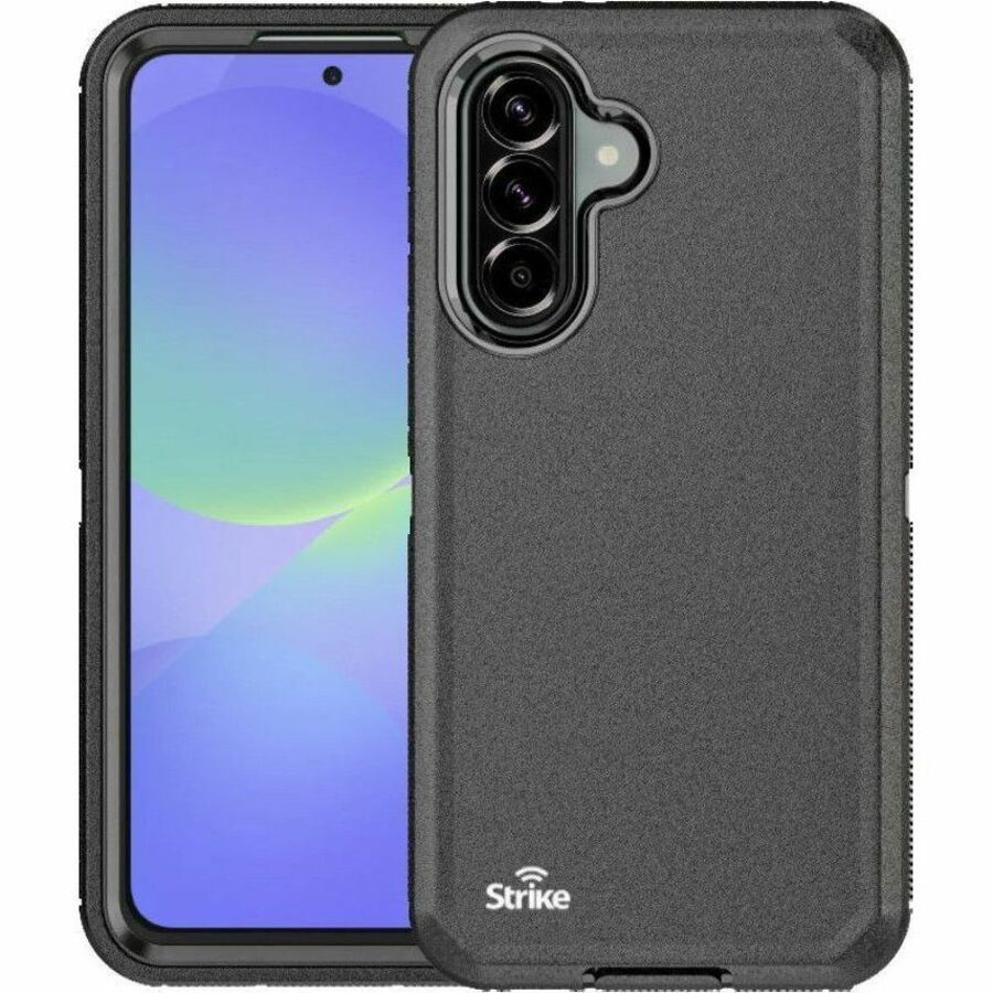 Strike Rugged Rugged Case for Samsung Galaxy A36 Smartphone - Rubberised, textured finish - Black
