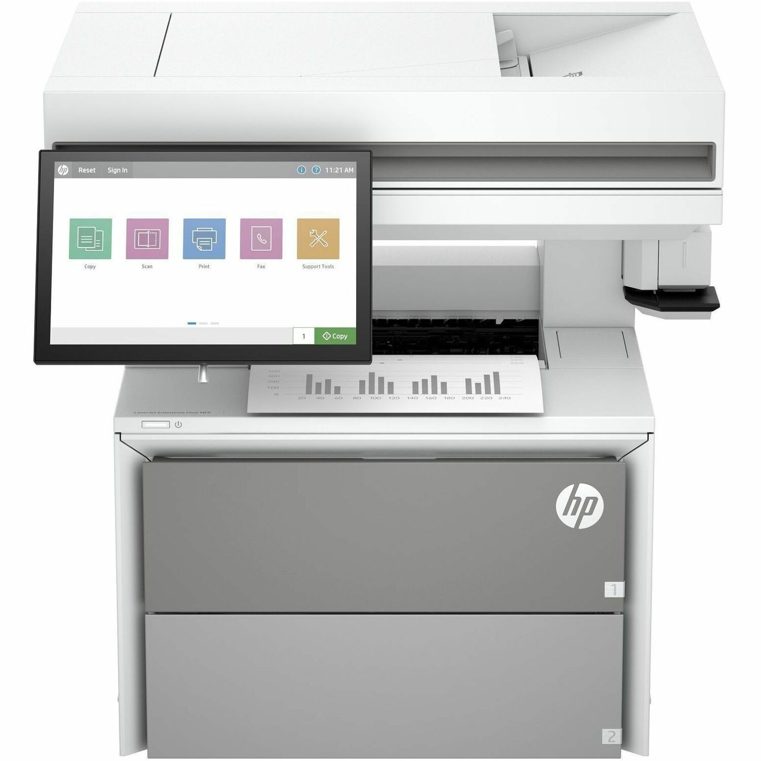 HP LaserJet Enterprise X53052z Wired Laser Multifunction Printer - Monochrome
