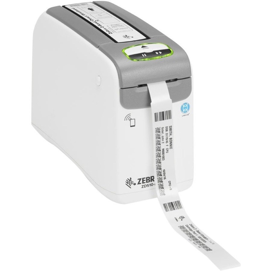 Zebra ZD510-HC Direct Thermal Printer - Monochrome - Portable - Wristband Print - Fast Ethernet - USB - USB Host - Bluetooth - Near Field Communication (NFC) - EU, UK