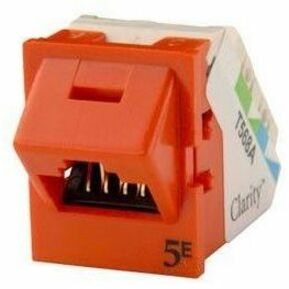 Ortronics Clarity 5E Angled TracJack, T568A/B, 45 degree, Orange