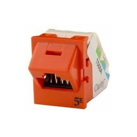 Ortronics Clarity 5E Angled TracJack, T568A/B, 45 degree, Orange