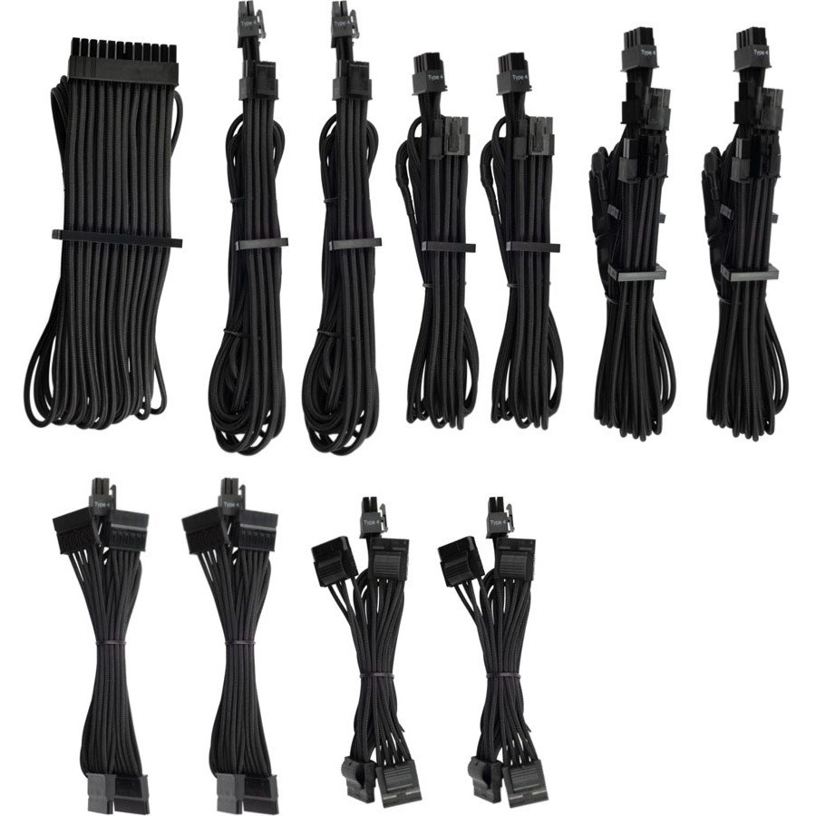 Corsair Premium Individually Sleeved PSU Cables Pro Kit Type 4 Gen 4 - Black