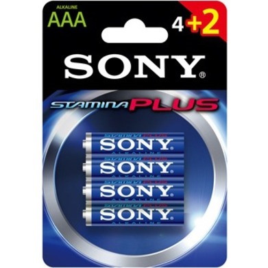 Sony Stamina Plus AM4-B4X2D Battery - Alkaline - 6 / Piece