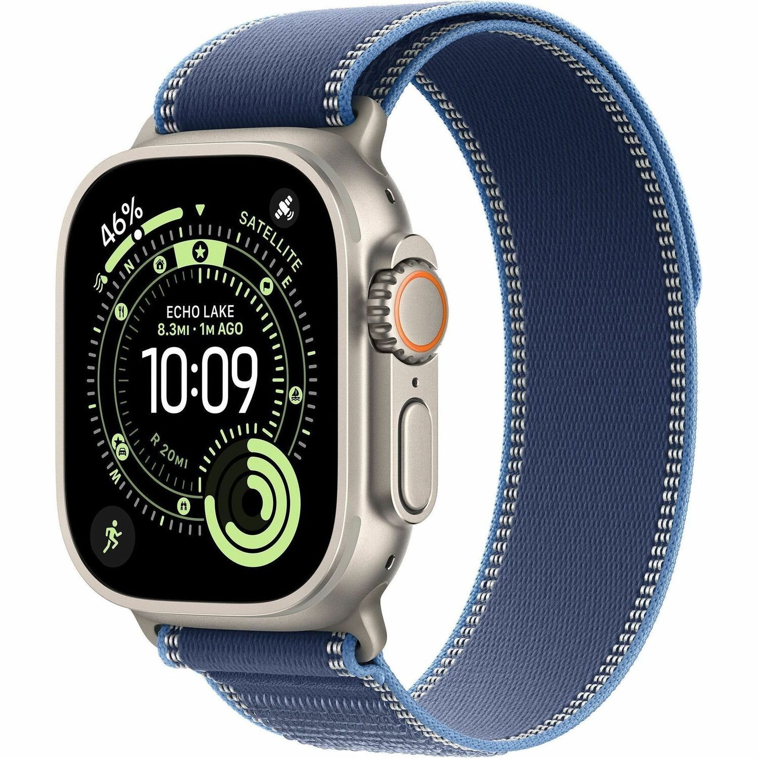 Apple Watch Ultra 3�GPS + Cellular�49mm�Natural Titanium Case With Blue/Bright Blue Trail Loop - M/L