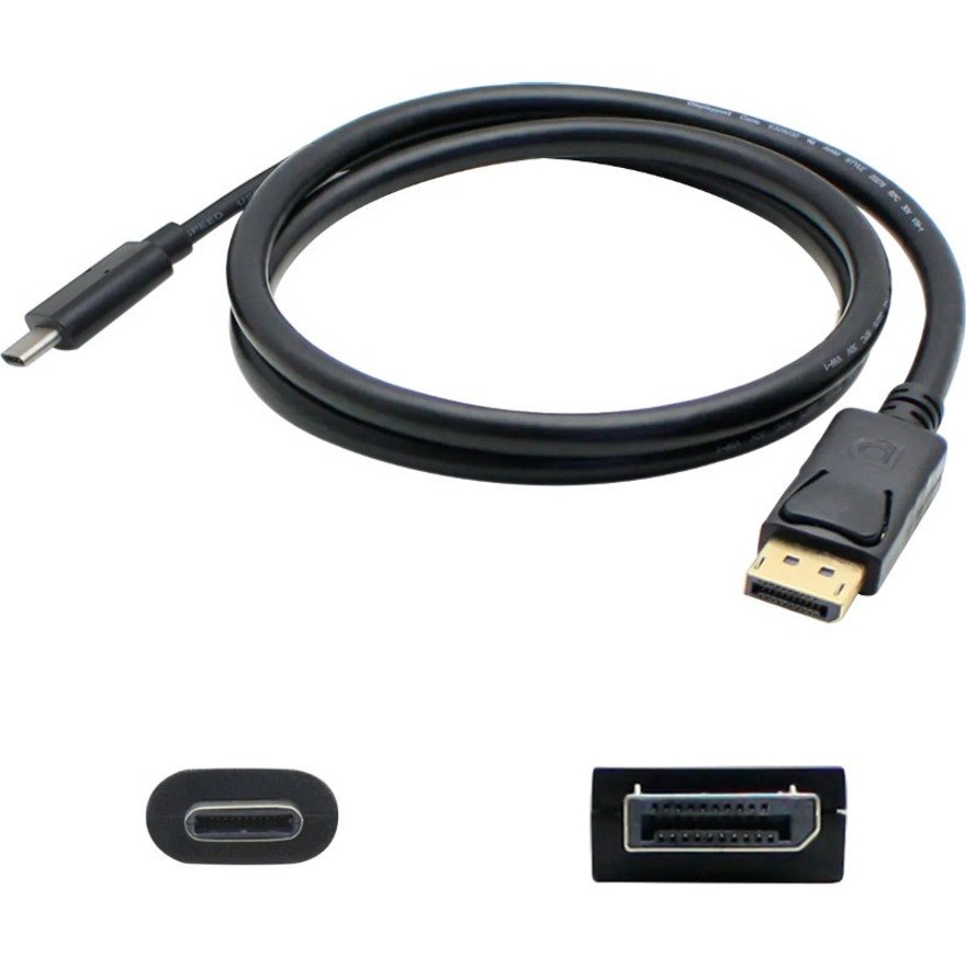 AddOn 3ft USB C 3.1 Male to DisplayPort Male Black Cable
