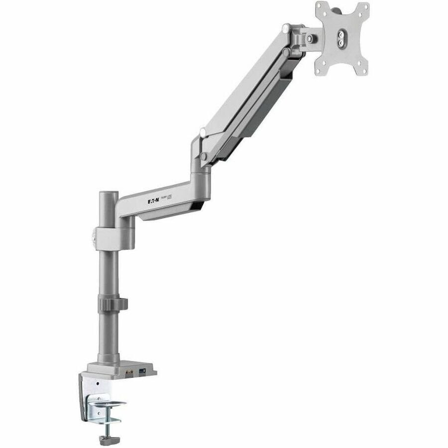 Eaton Tripp Lite Series Single-Display Gas Spring-Arm Desktop Clamp or Grommet for 13" to 34" Displays - USB and Audio Ports, Aluminum