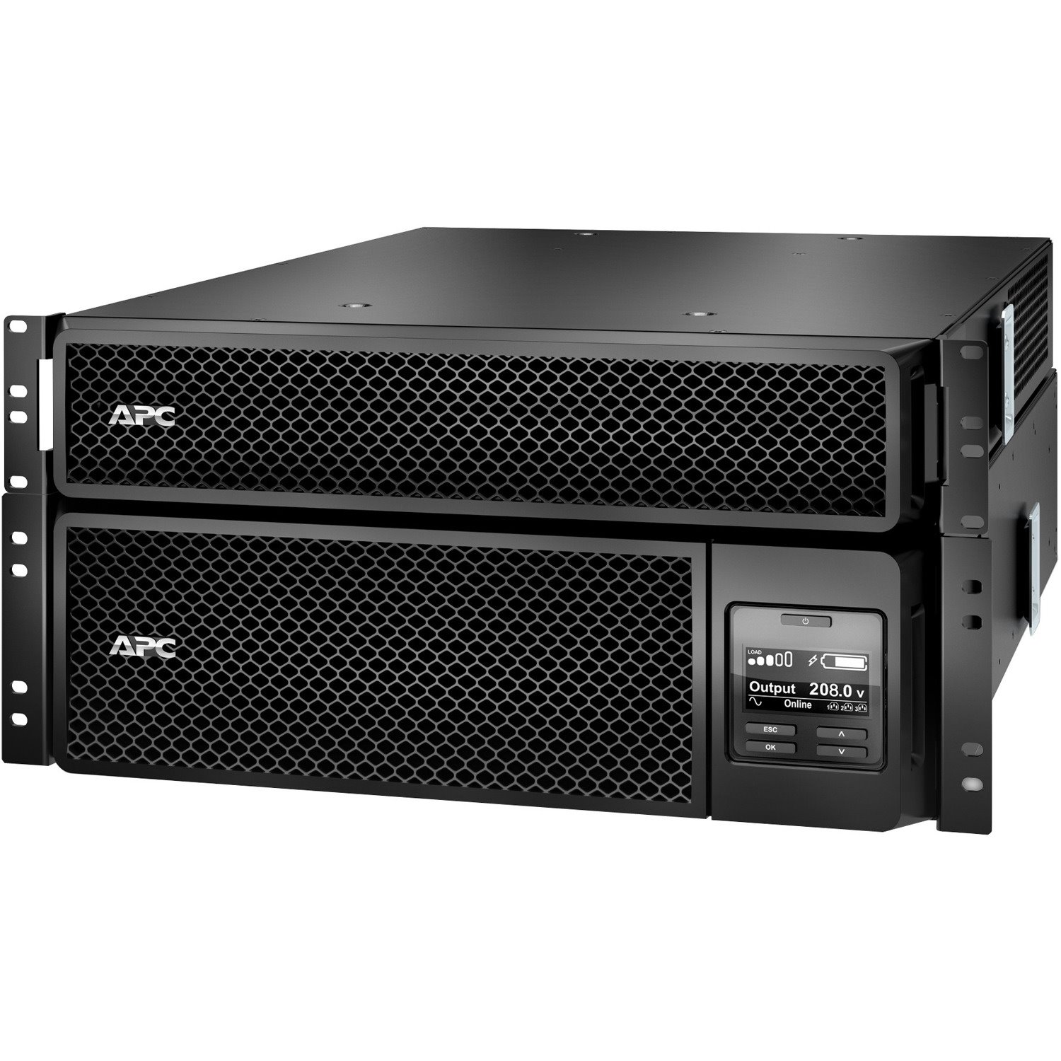 APC Smart-UPS On-Line, 5kVA, Rackmount 5U, 208V, 12 5-20R+2 L6-20R+2 L6-30R NEMA, Network Card+SmartSlot, W/ rail kit, W/ transformer 208V to 120V