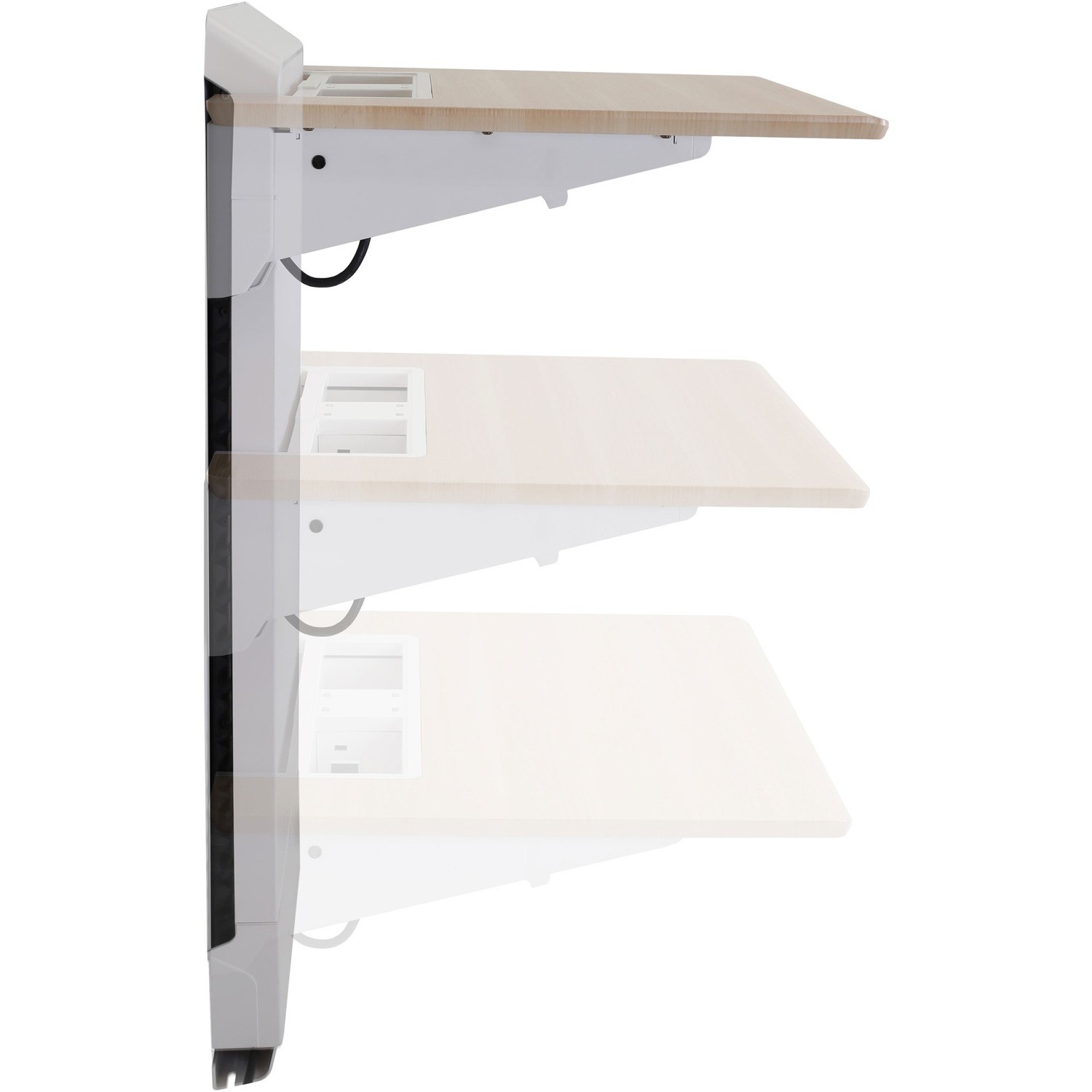 Ergotron WorkFit Elevate with Power Access (Mendota Maple) Sit-Stand Wall Desk
