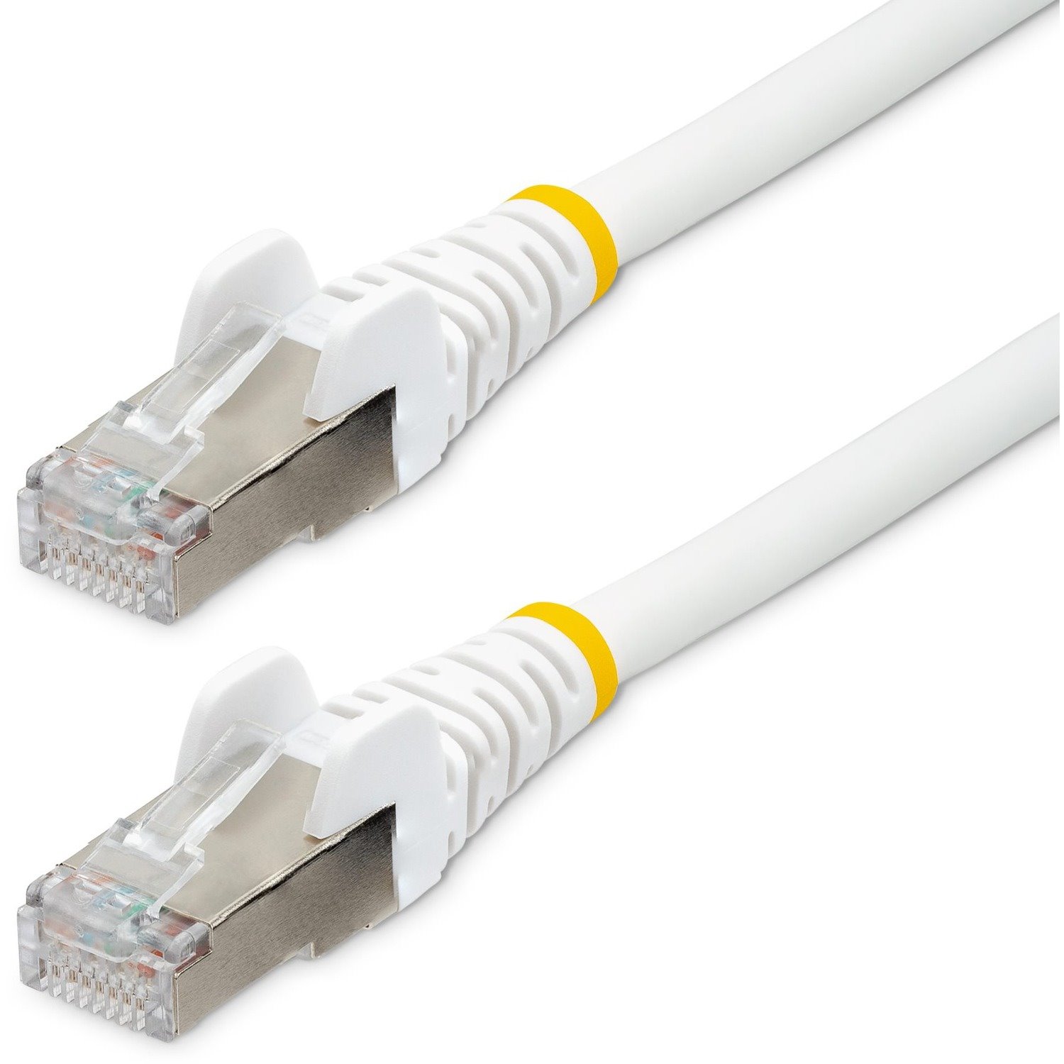 StarTech.com 7.5m CAT6a Ethernet Cable, White Low Smoke Zero Halogen (LSZH) 10 GbE 100W PoE S/FTP Snagless RJ-45 Network Patch Cord