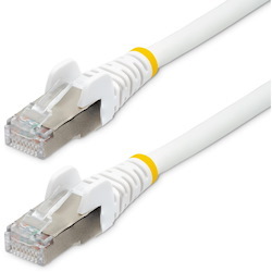 StarTech.com 2m CAT6a Ethernet Cable, White Low Smoke Zero Halogen (LSZH) 10 GbE 100W PoE S/FTP Snagless RJ-45 Network Patch Cord