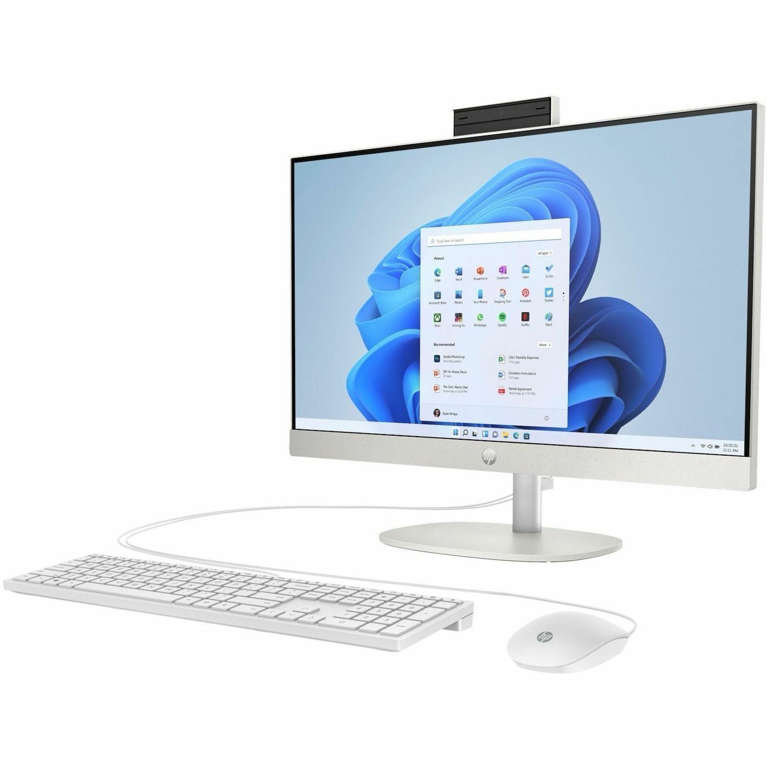 HP 24-cr0000a 24-cr0036 All-in-One Computer - AMD Ryzen 5 7520U - 8 GB - 256 GB SSD - 23.8" Full HD Touchscreen - Desktop - Shell White - Refurbished