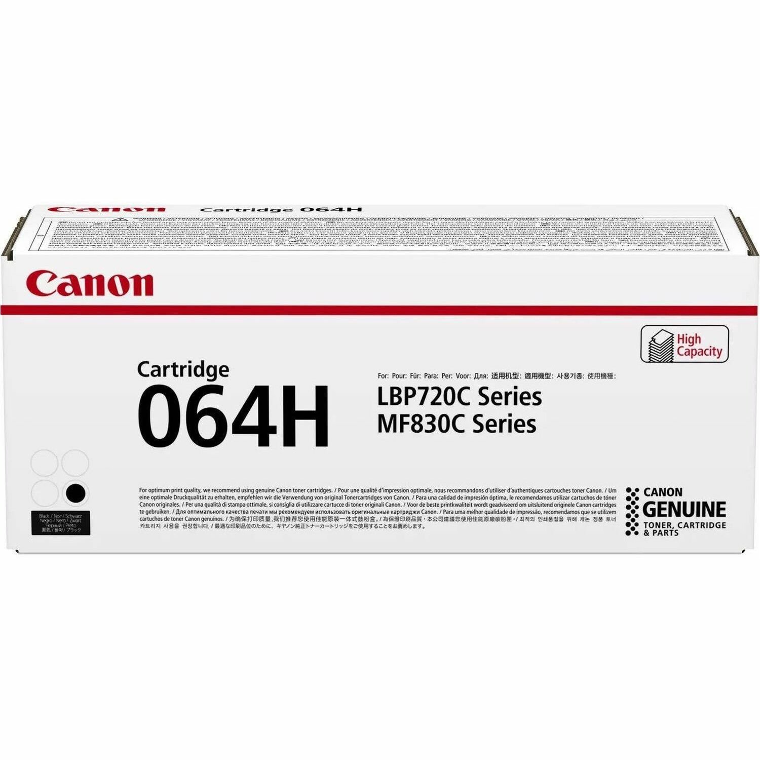 Canon 064H Original High Yield Laser Toner Cartridge - Single Pack - Black - 1 Piece