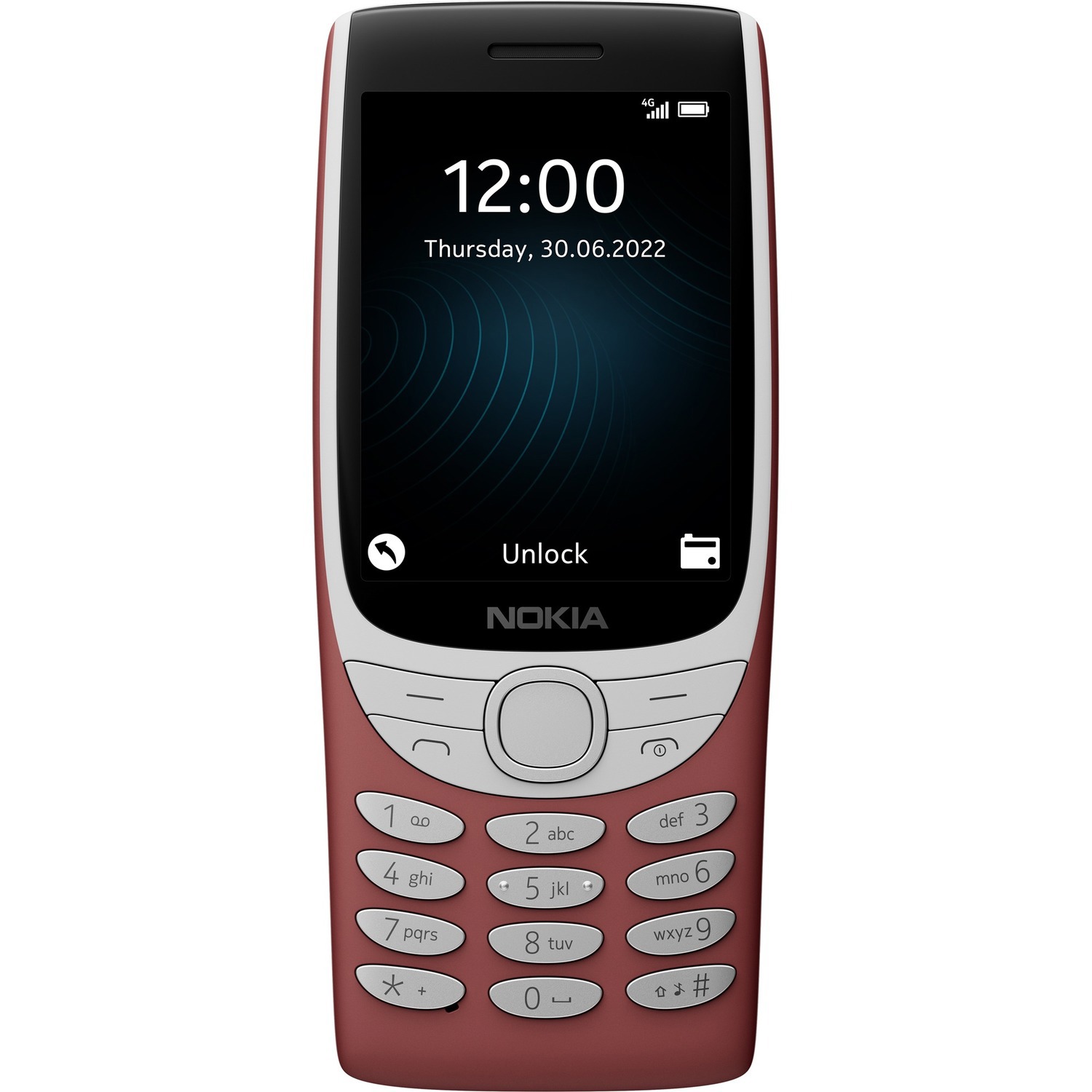 Nokia 8210 128 MB Feature Phone - 2.8" TFT LCD QVGA 240 x 320 - Cortex A71 GHz - 48 MB RAM - Series 30+ - 4G - Red