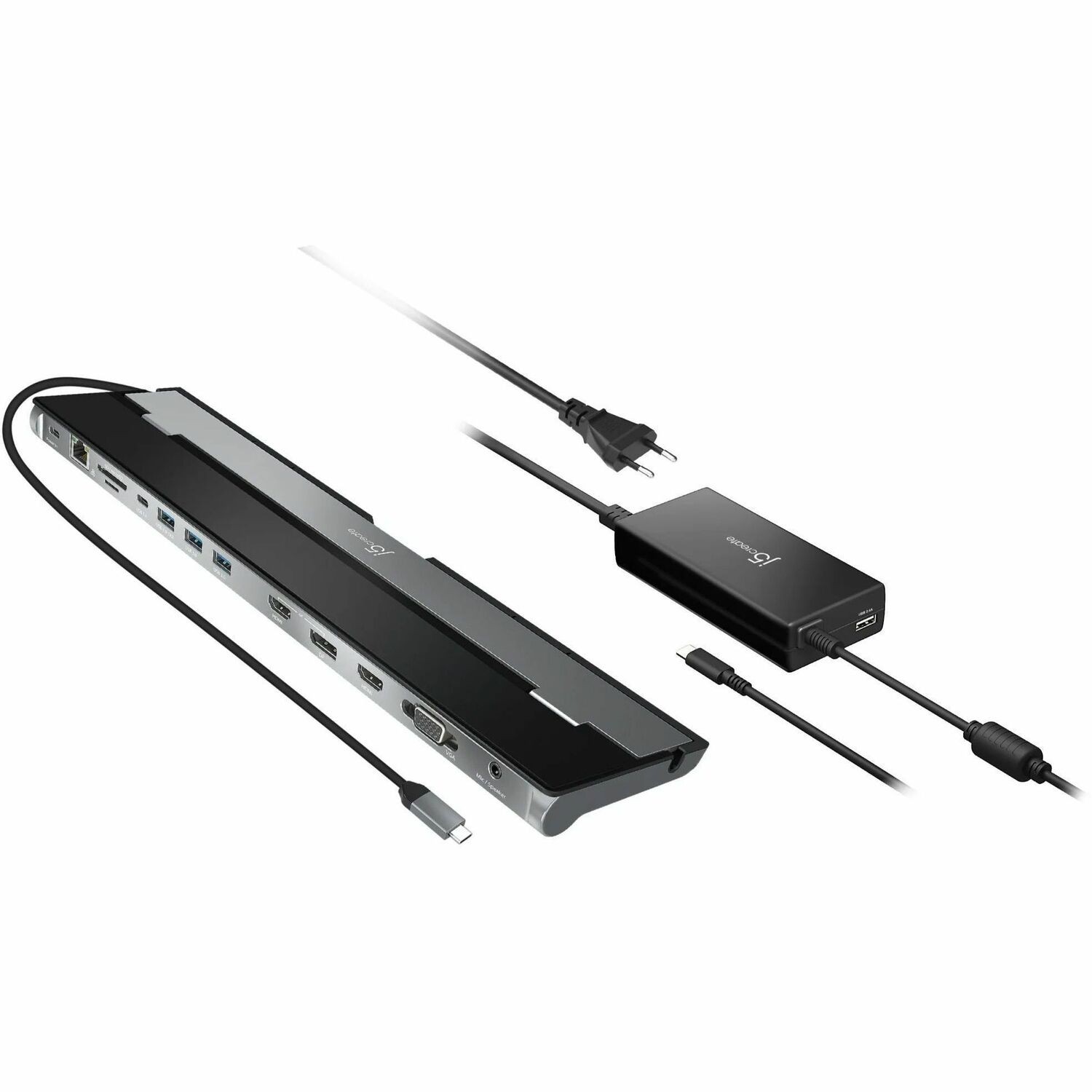 J5create Usb-C Triple Display Docking Station With 100W PD Adapter - E
