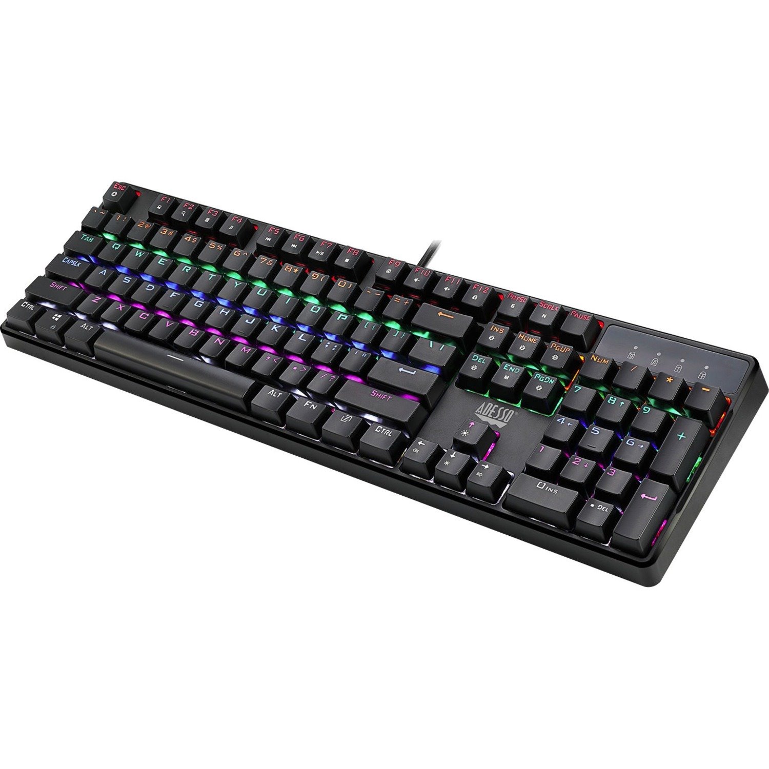 Adesso EasyTouch 640EB Gaming Keyboard - Cable Connectivity - USB Interface - English (US) - Black